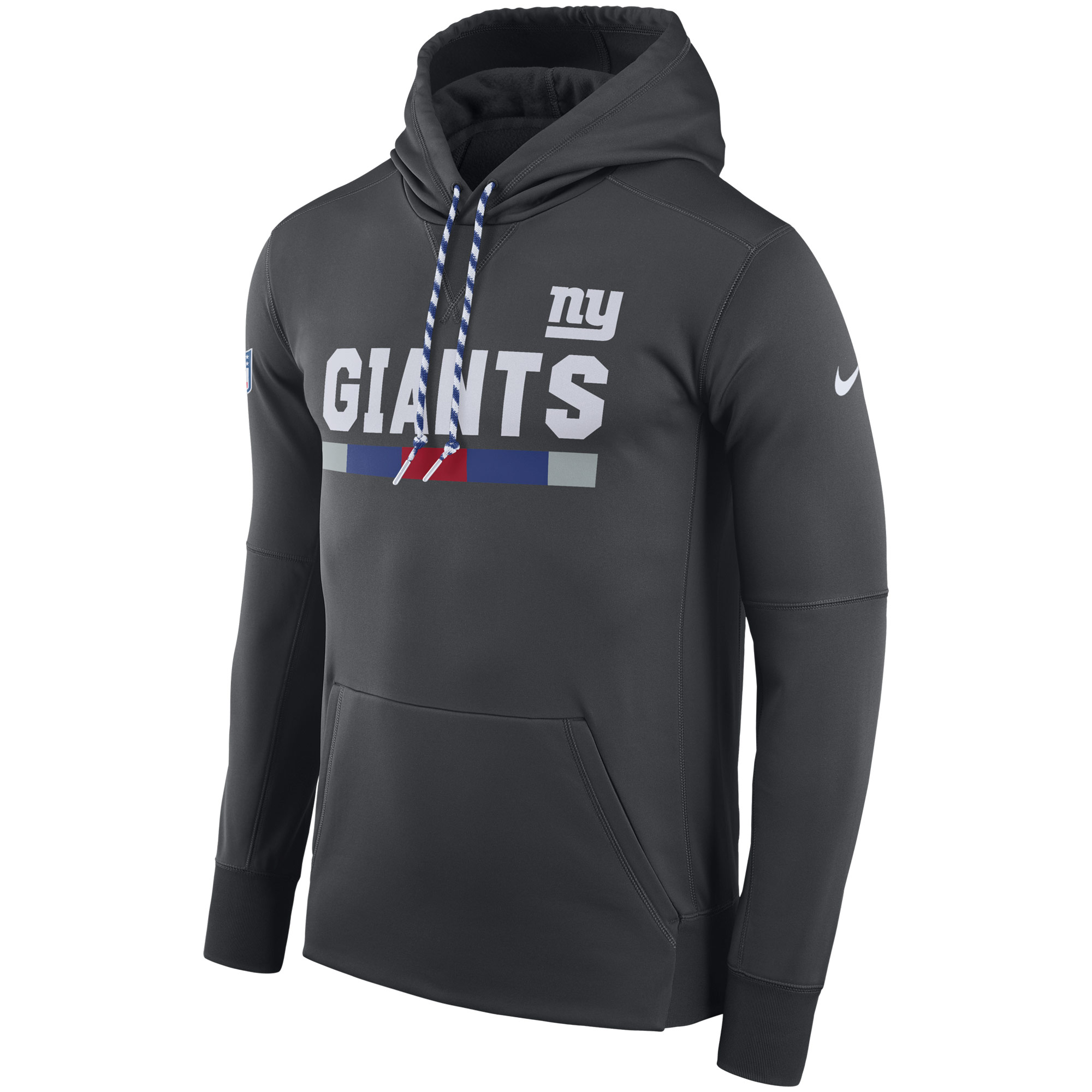 NFL Men New York Giants Nike Charcoal Sideline ThermaFit Performance PO Hoodie